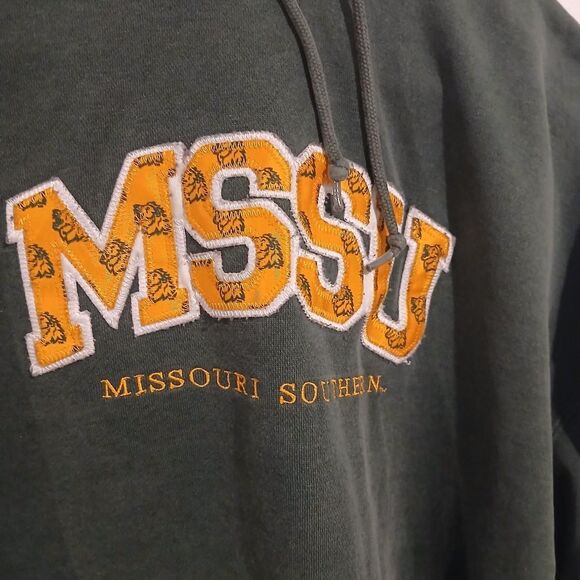 Vintage Jansport Missouri Southern Women's Green and Yellow Hoodie Size Large - Picture 3 of 6